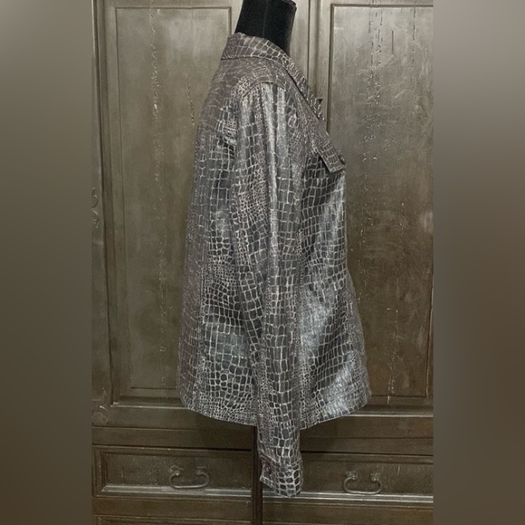 Bamboo Traders black jeans jacket animal design L - Picture 2 of 9